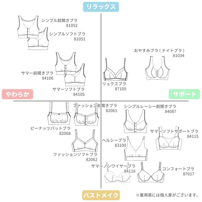 シンプル前開きブラ【81052】 | Fleep/フリープ通販―綿の女性下着や